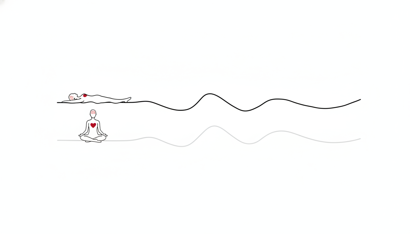 二本の線が並んで揺れている様子を示す無機質な線画イラスト