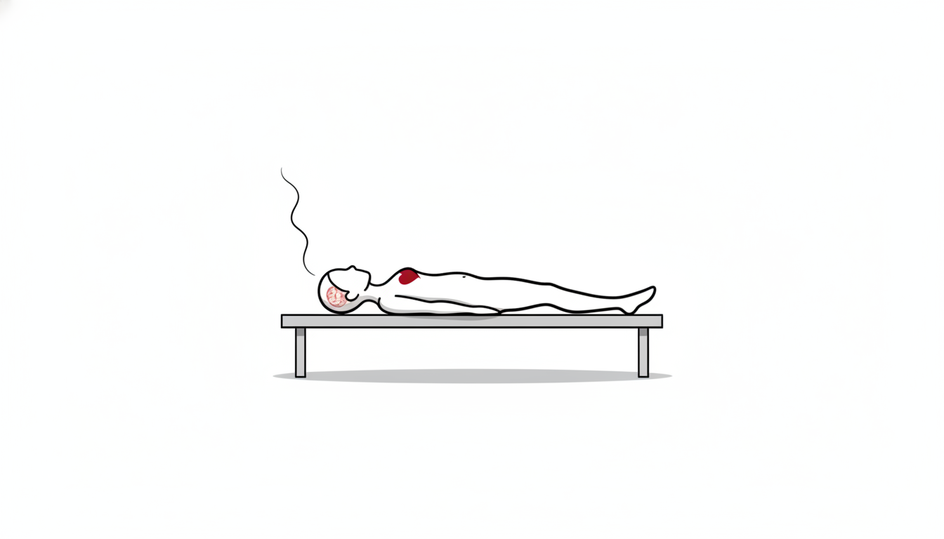 人型が静かに息をついている無機質な線画イラスト